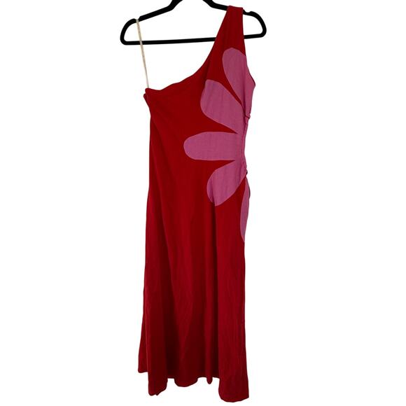 NWT FARM Rio Cutout Flower Midi Dress in Red Small - Picture 4 of 15